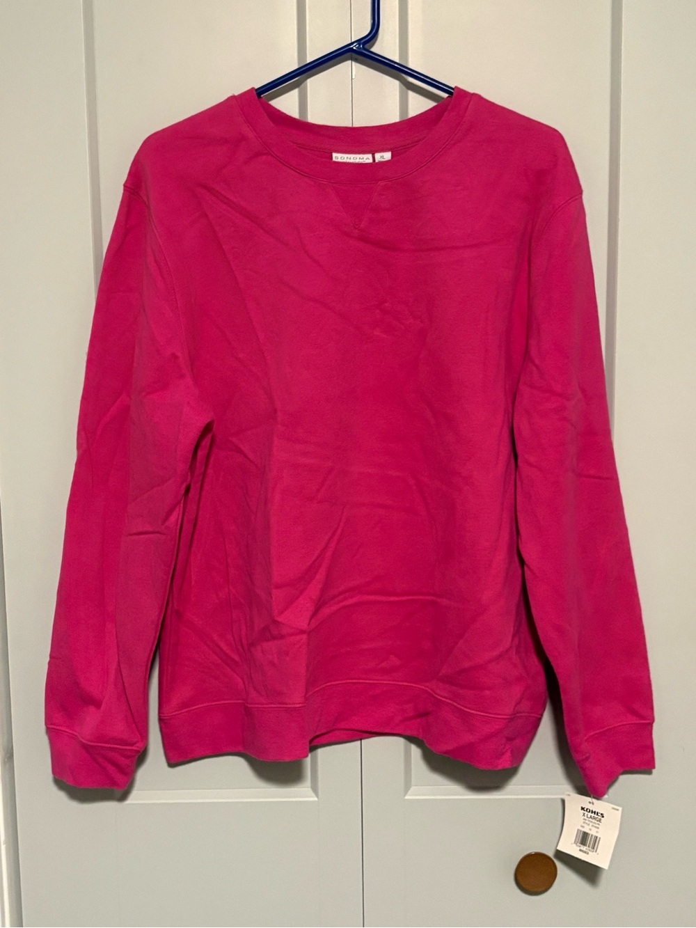 Sonoma Women's Crewneck Sweatshirt - Bright Pink